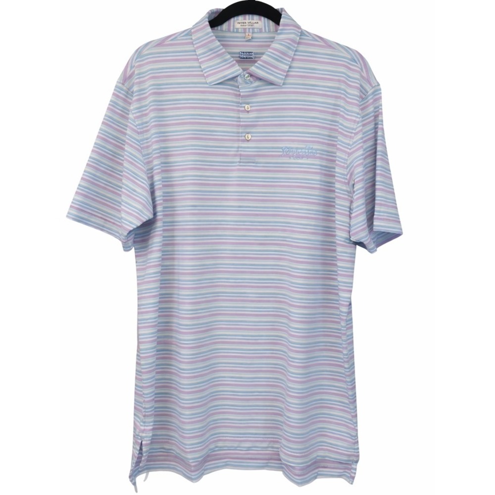 Peter Millar Summer Comfort Tennessee Golf Stripe‎ Polo Shirt Large MS23EK27S
